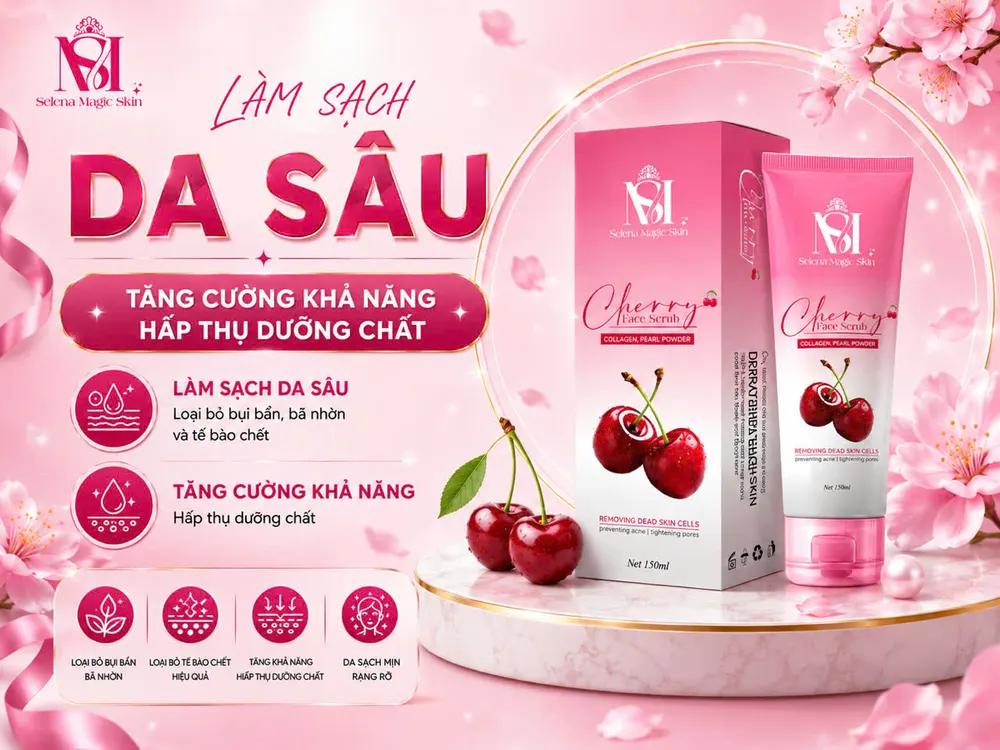Cherry Face Scrub – làm sạch da sâu